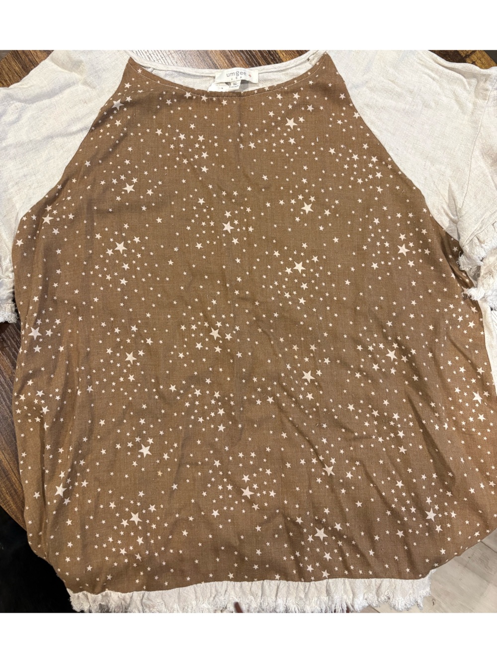 Umgee Brown Star-Print Scarf